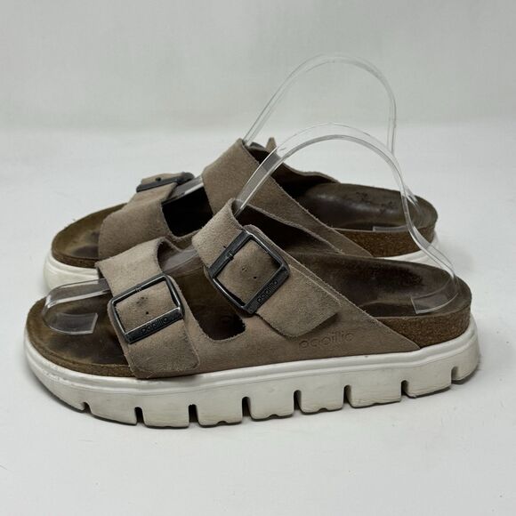 Birkenstock Papillio Arizona Sandals Womens 7 EU 38 Narrow Brown Platform Shoes - Picture 2 of 16